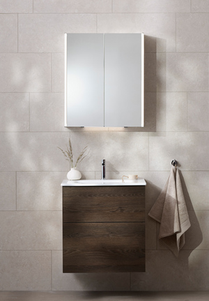 Möbelpaket 60 Mörk Ek Edge Spegelskåp