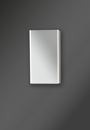 City Mirror Cabinet 40 Double Door Pebble Greige Linear LED