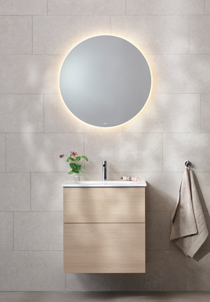 Möbelpaket 60 Ljus Ek Spegel Ambient rund Edge handfat