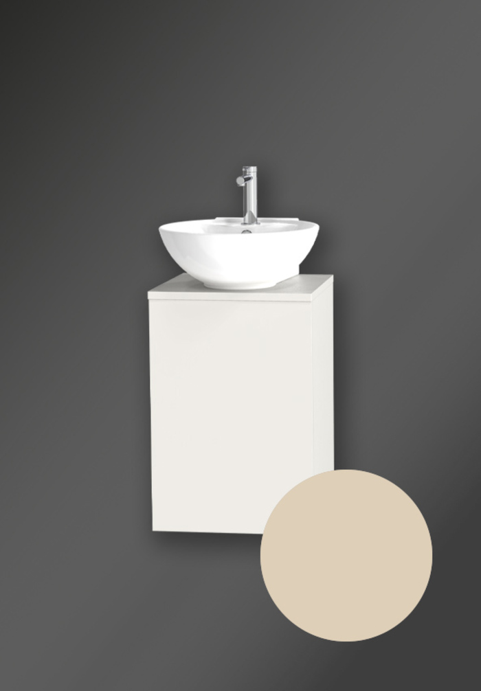 City Vanity Unit 40 Cotton Cream For Worktop Right Hand Miller Bathroom