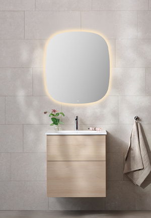 Möbelpaket 60 Ljus Ek Spegel Ambient Oval 70x80 Edge handfat