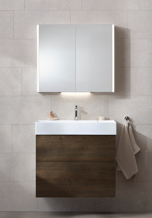 Möbelpaket 80 Mörk Ek Bloc Spegelskåp