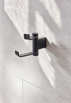 Miami Swivel Robe Hook Matt Black (1)