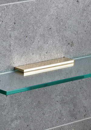 Glass Shelf Bracket Signature Untreated Brass (1)