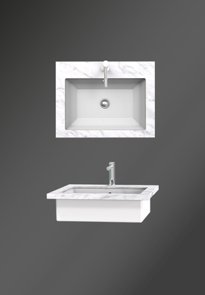 Marmor underlimmat handfat 600