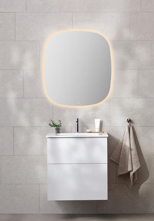 Möbelpaket 60 Vit Spegel Ambient Oval 70x80 Edge handfat