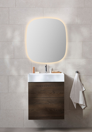 Möbelpaket 60 Mörk Ek Spegel Ambient Oval 70x80 Bloc handfat