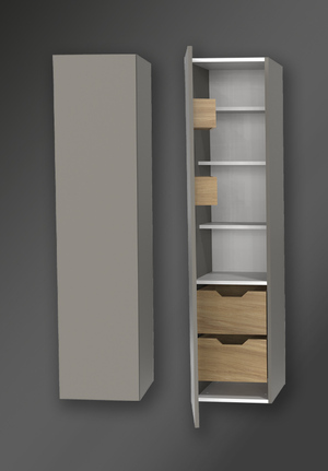 Förvaringsskåp City Pebble Greige Vänster