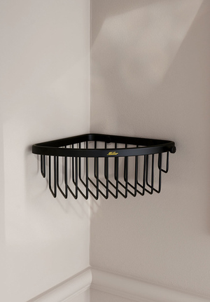 Signature Corner Shower Basket Matt Black (1)